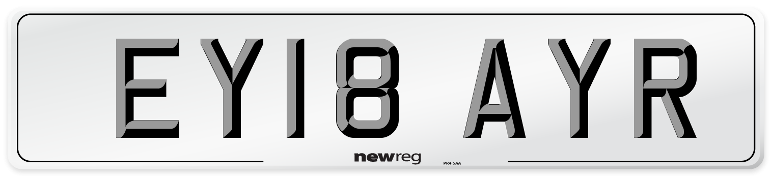 EY18 AYR Number Plate from New Reg